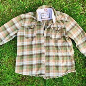 Green and brown plaid Gramicci women’s jacket